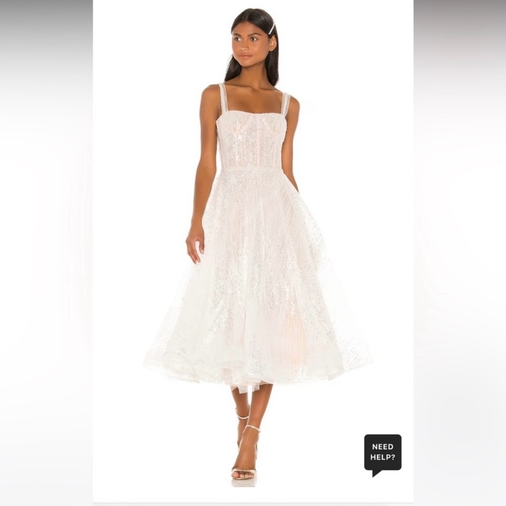Never Worn Elegant White Midi Dress